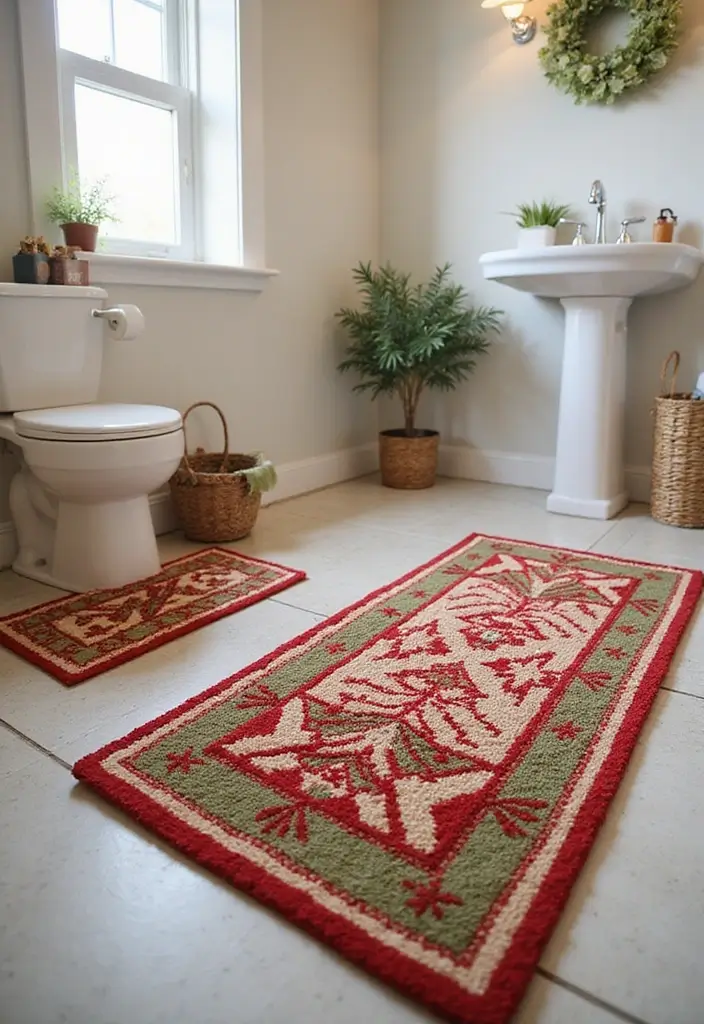 30+ New Year Decoration Ideas for a Fresh Start 8 30+ New Year Decoration Ideas for a Fresh Start - 8. Holiday Themed Floor Mats