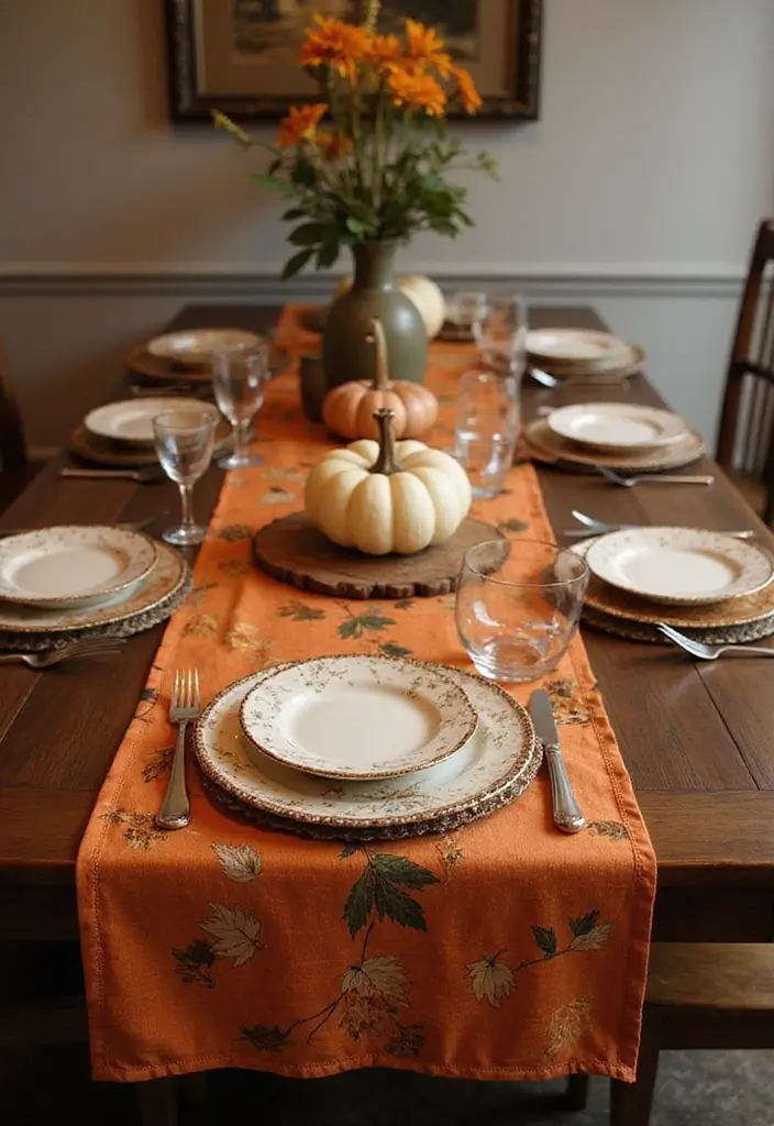 30+ Pumpkin Decoration Ideas for a Creative Halloween 16 30+ Pumpkin Decoration Ideas for a Creative Halloween - 16. Pumpkin Table Runner