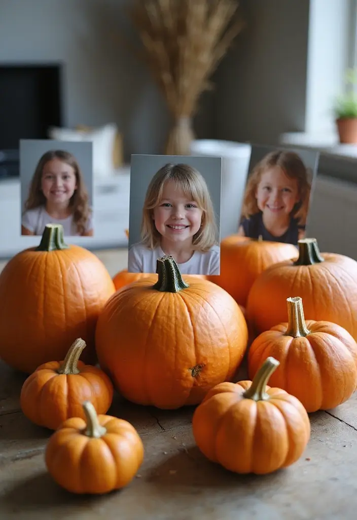 30+ Pumpkin Decoration Ideas for a Creative Halloween 30 30+ Pumpkin Decoration Ideas for a Creative Halloween - 30. Pumpkin-Themed Photo Frame