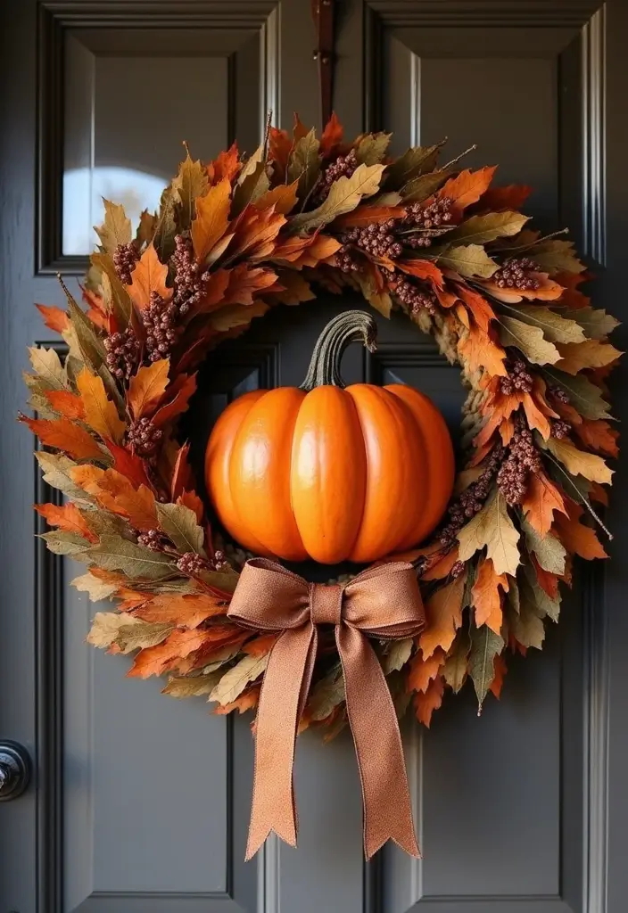 30+ Pumpkin Decoration Ideas for a Creative Halloween 9 30+ Pumpkin Decoration Ideas for a Creative Halloween - 9. Pumpkin Wreaths