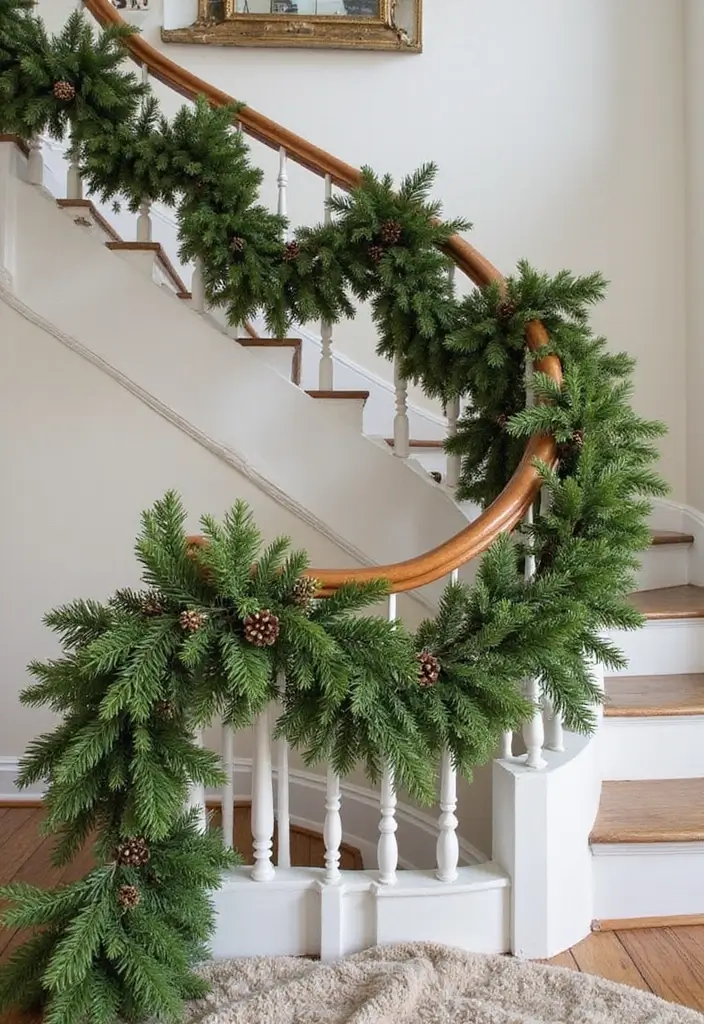 30+ Unique Christmas Tree Ideas That Look Amazing: Staircase Christmas Decor 13 30+ Unique Christmas Tree Ideas That Look Amazing: Staircase Christmas Decor - 13. Traditional Greenery Tree