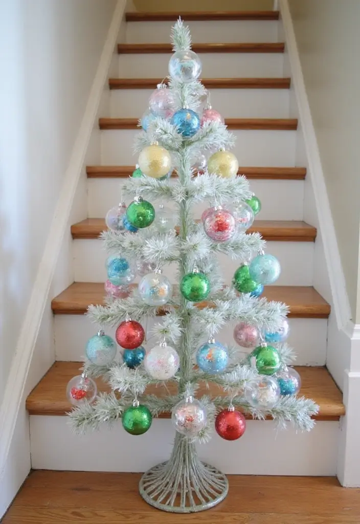 30+ Unique Christmas Tree Ideas That Look Amazing: Staircase Christmas Decor 28 30+ Unique Christmas Tree Ideas That Look Amazing: Staircase Christmas Decor - 28. DIY Ornament Tree