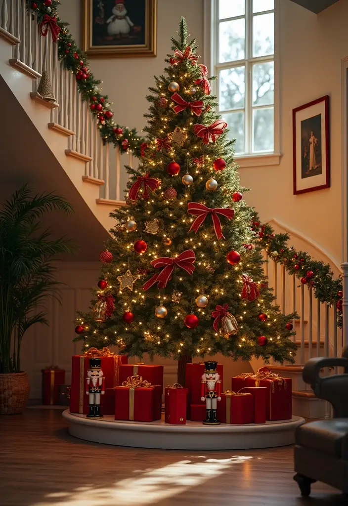 30+ Unique Christmas Tree Ideas That Look Amazing: Staircase Christmas Decor 29 30+ Unique Christmas Tree Ideas That Look Amazing: Staircase Christmas Decor - 29. Charming Nutcracker Tree