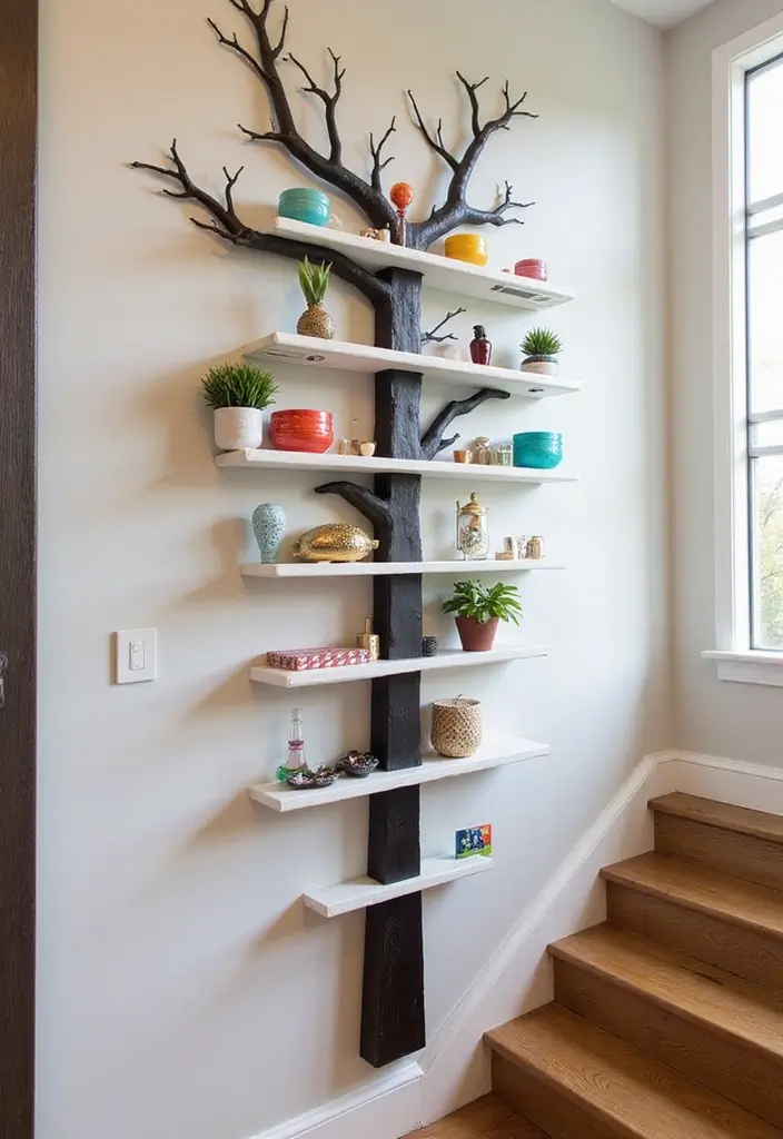 30+ Unique Christmas Tree Ideas That Look Amazing: Staircase Christmas Decor 3 30+ Unique Christmas Tree Ideas That Look Amazing: Staircase Christmas Decor - 3. Vertical Wall Tree