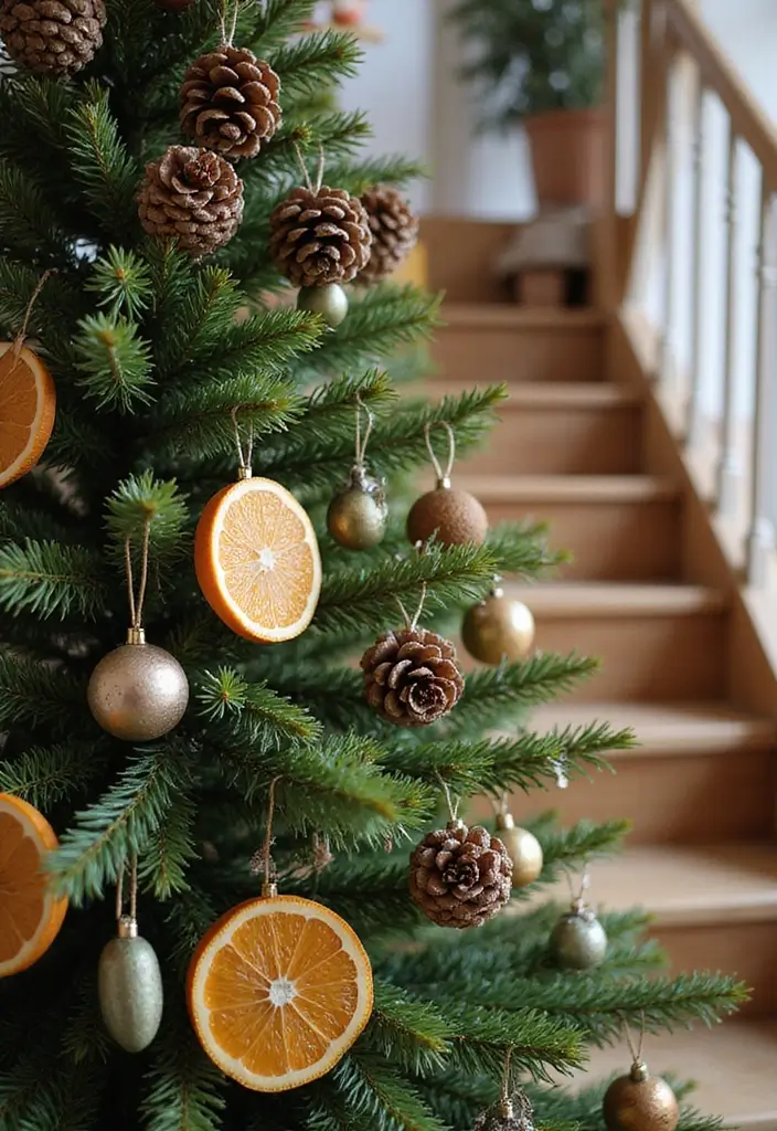 30+ Unique Christmas Tree Ideas That Look Amazing: Staircase Christmas Decor 6 30+ Unique Christmas Tree Ideas That Look Amazing: Staircase Christmas Decor - 6. Eco-Friendly Tree with Natural Elements
