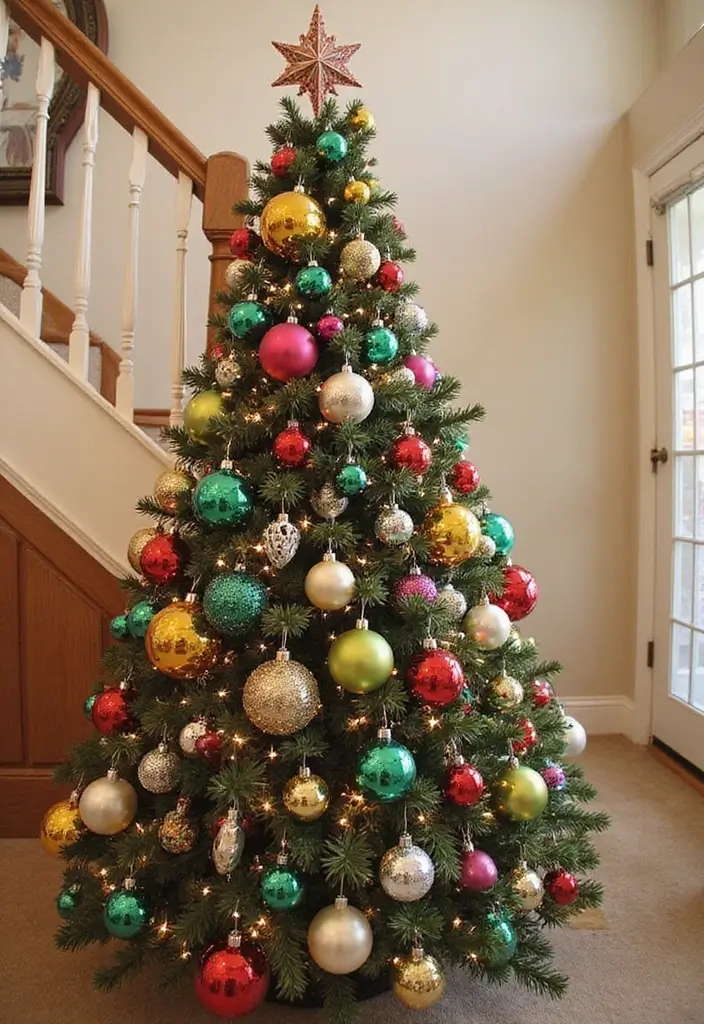 30+ Unique Christmas Tree Ideas That Look Amazing: Staircase Christmas Decor 9 30+ Unique Christmas Tree Ideas That Look Amazing: Staircase Christmas Decor - 9. Whimsical Ornament Tree