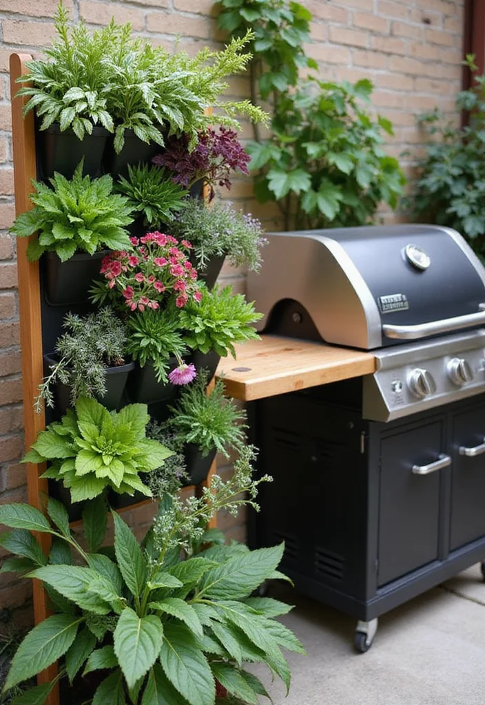 12 Backyard Grill Ideas for Fun Functional Outdoor Cooking 7. Vertical Garden Grill Setup