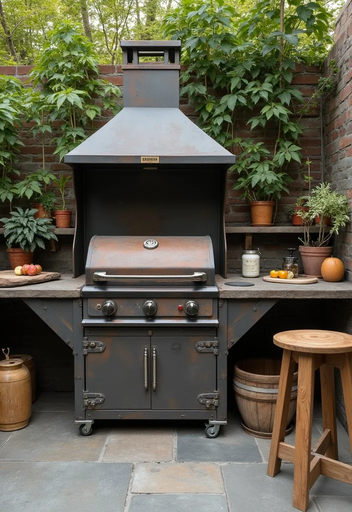 12 Backyard Grill Ideas for Fun Functional Outdoor Cooking 9. Recycled Metal Grill Design
