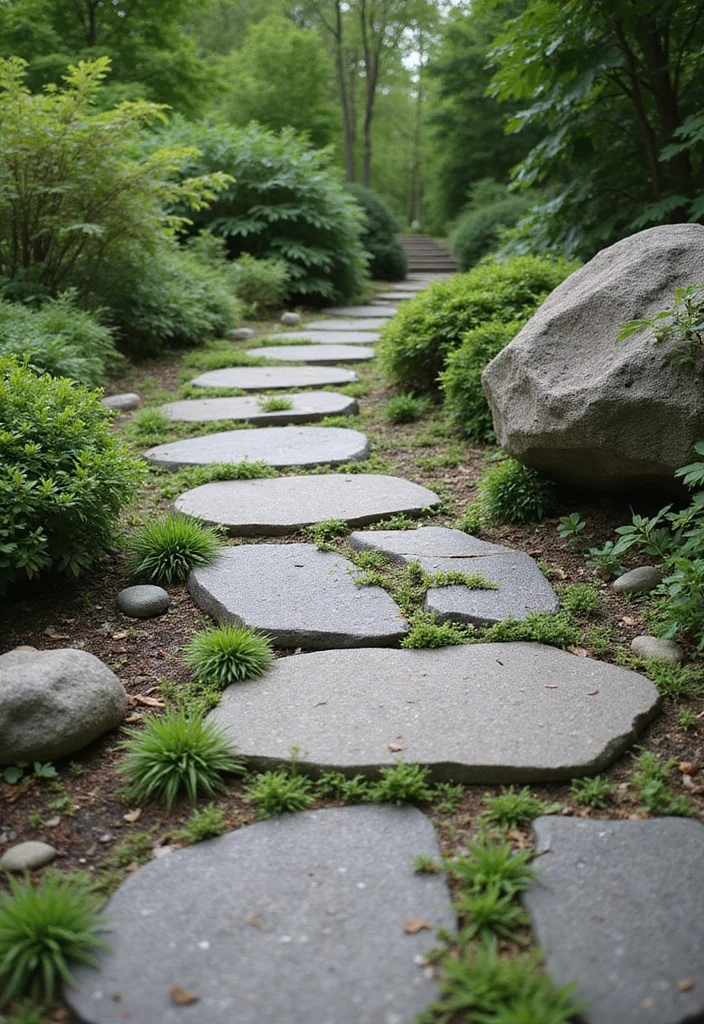 12 Backyard Sidewalk Ideas for Clean Functional Access 1. Natural Stone Pathways