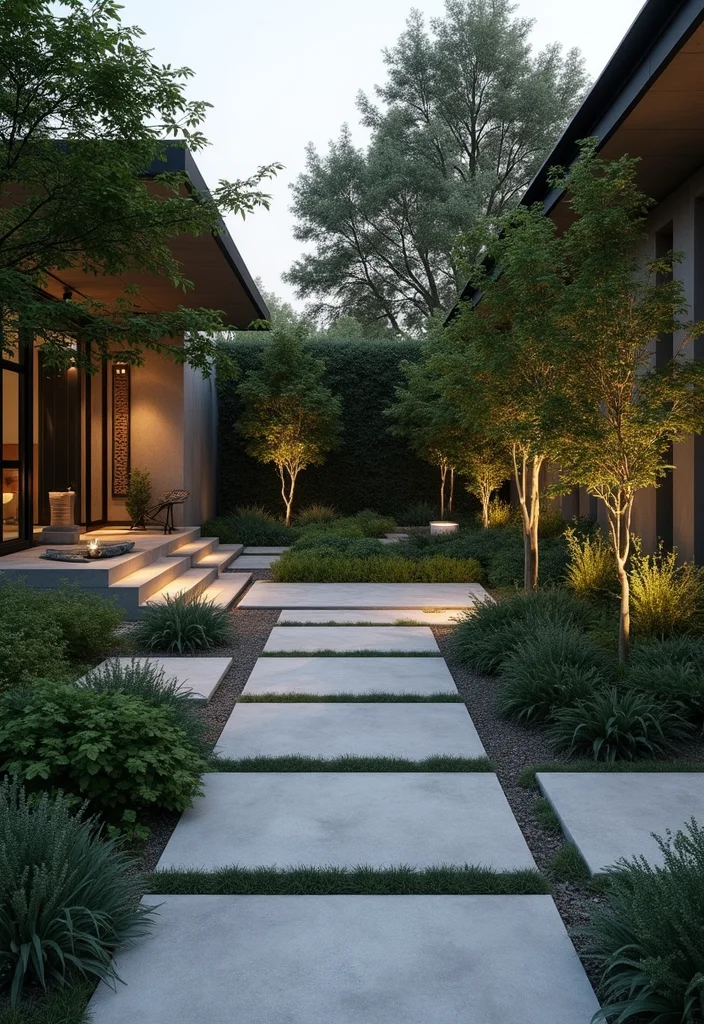 12 Backyard Sidewalk Ideas for Clean Functional Access 10. Concrete Slabs