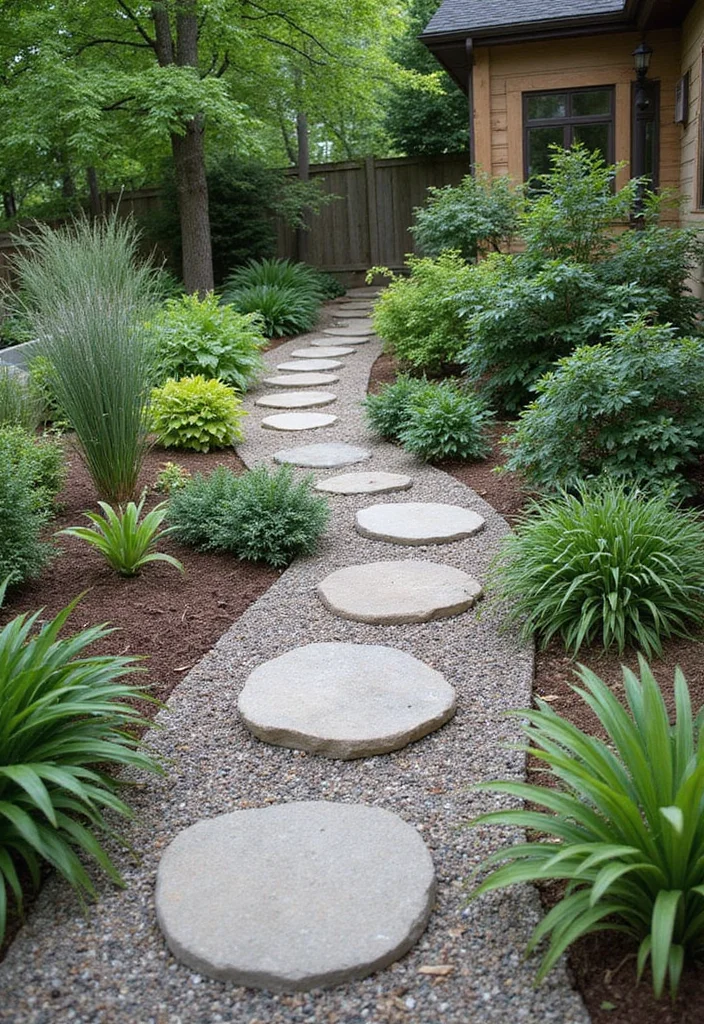 12 Backyard Sidewalk Ideas for Clean Functional Access 3. Gravel Walkways