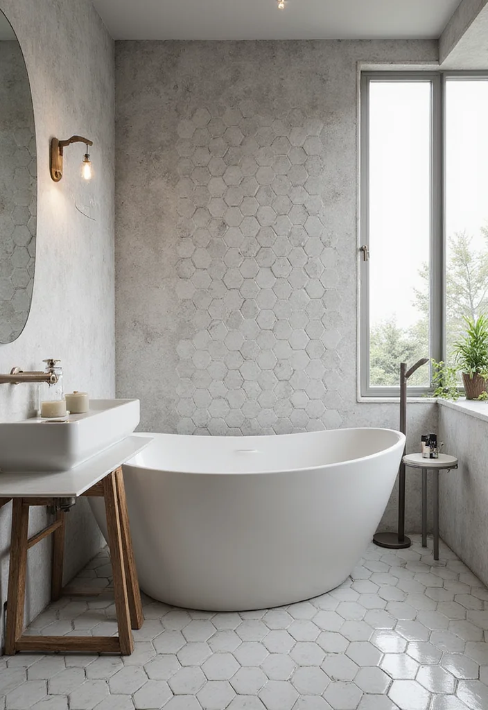 12 Bathroom Ideas Tiles for Fresh Stylish Durable Surfaces 12. Hexagonal Tiles