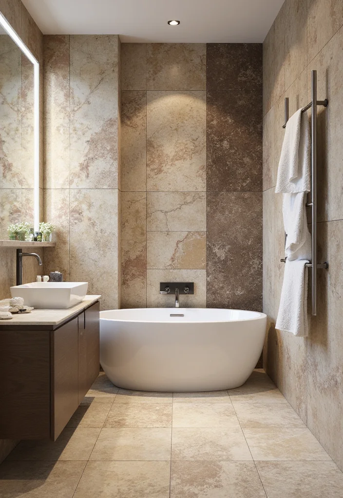 12 Bathroom Ideas Tiles for Fresh Stylish Durable Surfaces 5. Natural Stone Tiles