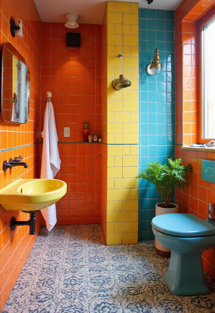 12 Bathroom Tiles Design Ideas for Pattern Texture and Color 54 12 Bathroom Tiles Design Ideas for Pattern Texture and Color 6. Bold Color Schemes Make a Statement