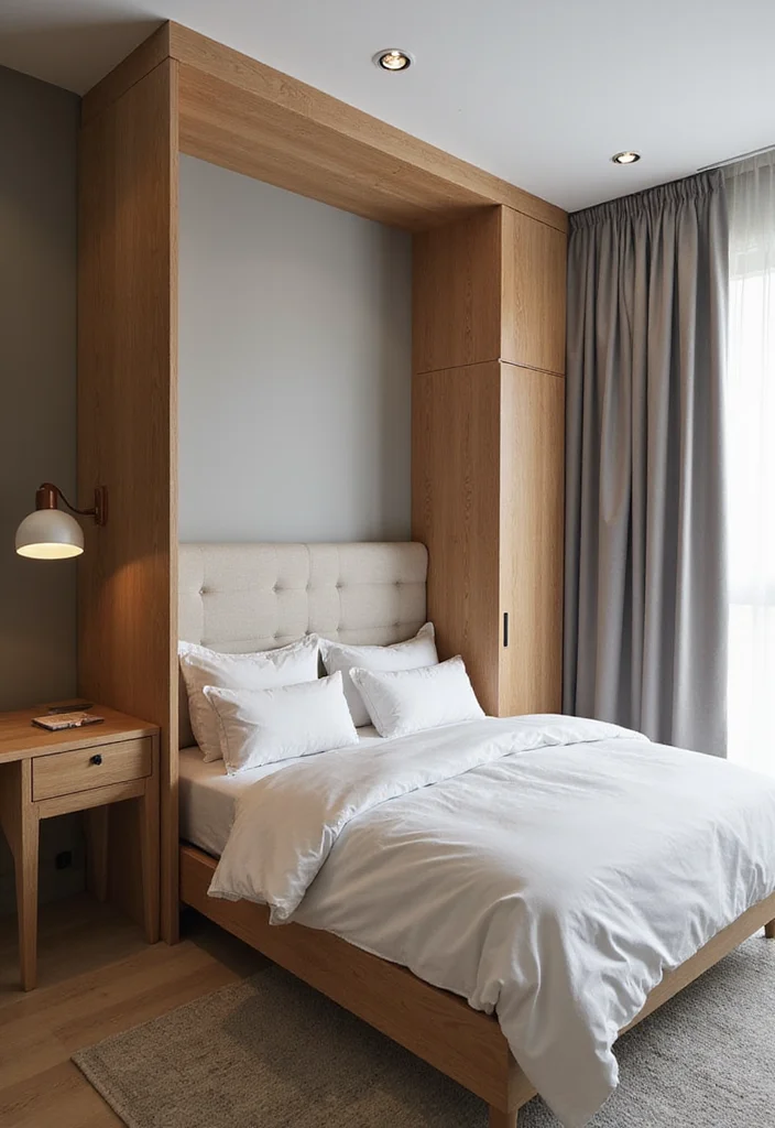 12 Bedroom Ideas With Study Table for Productive Comfortable Use 89 12 Bedroom Ideas With Study Table for Productive Comfortable Use 9. Hidden Workspace with Murphy Bed