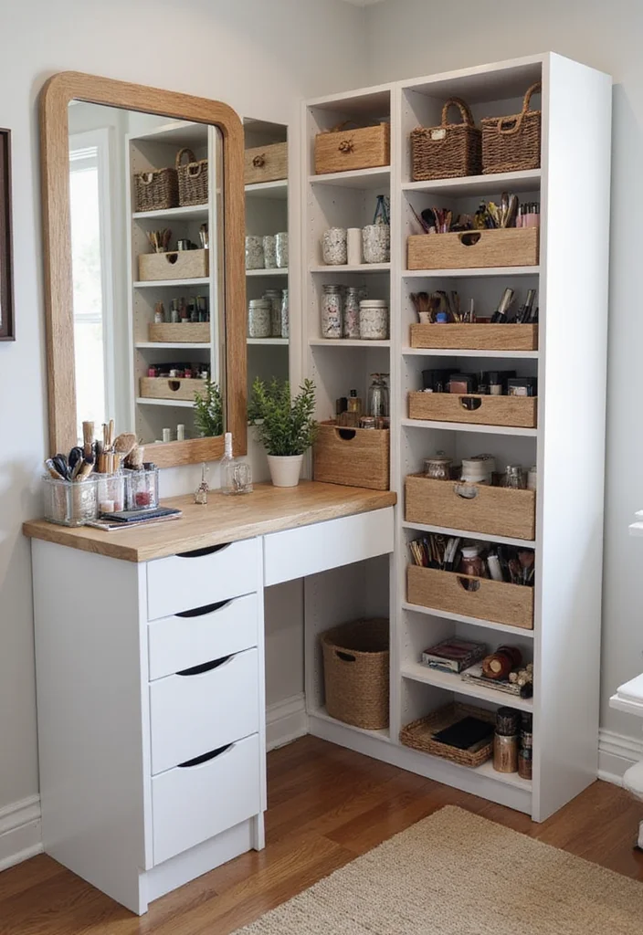 12 Corner Vanity Ideas Bedroom for Compact Stylish Grooming 100 12 Corner Vanity Ideas Bedroom for Compact Stylish Grooming 10. Smart Storage Hacks