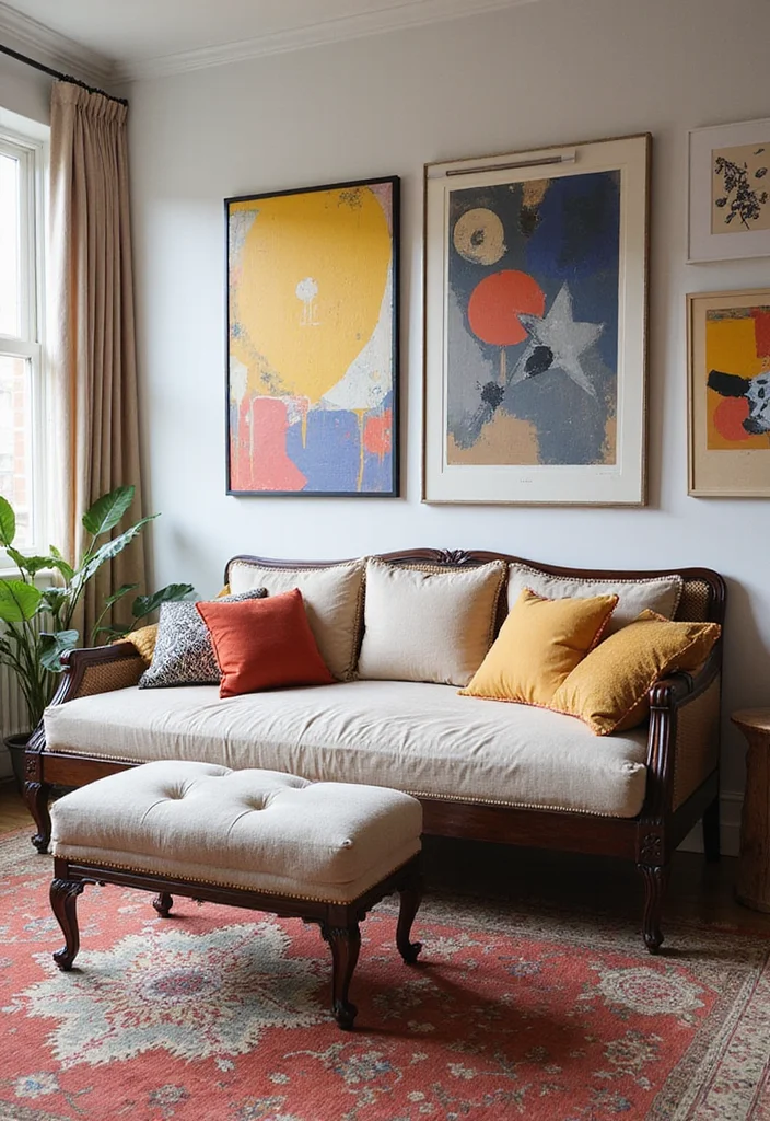 12 Day Bed Bedroom Ideas for Flexible Seating and Sleeping 12. Artistic Statement with Bold Artwork