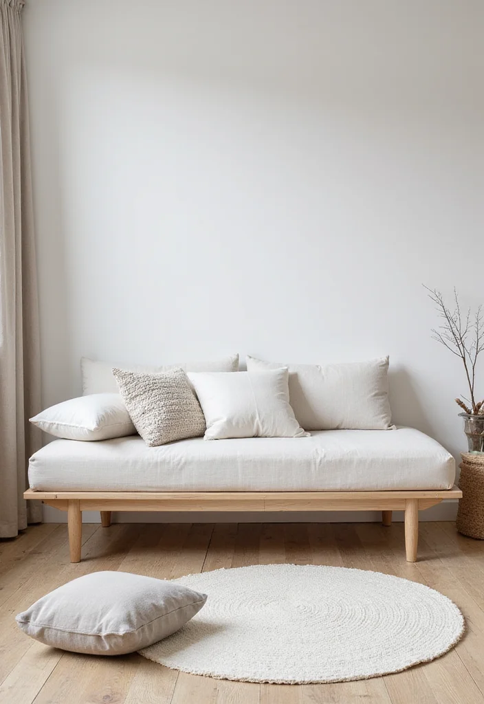 12 Day Bed Bedroom Ideas for Flexible Seating and Sleeping 2. Minimalist Scandinavian Style