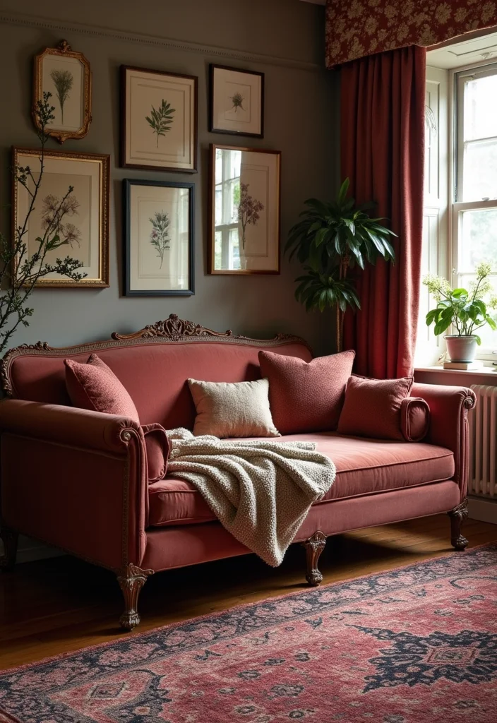 12 Day Bed Bedroom Ideas for Flexible Seating and Sleeping 3. Vintage Glam with Elegant Fabrics