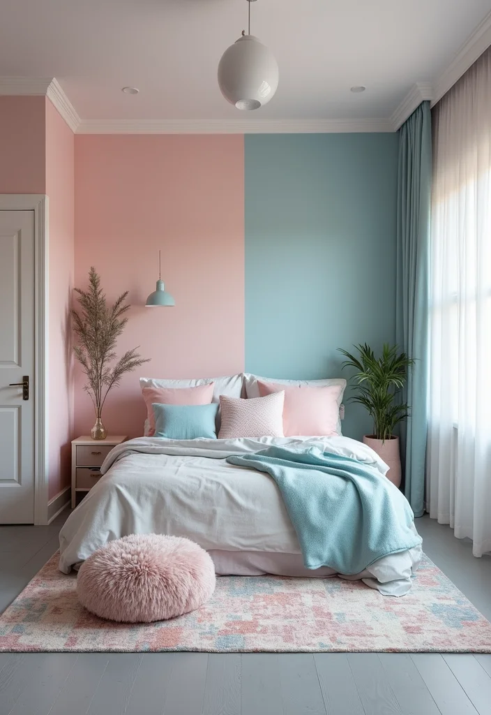 12 Grey Floor Bedroom Ideas for Soft Modern Neutral Looks 45 12 Grey Floor Bedroom Ideas for Soft Modern Neutral Looks 5. Soft Grey and Pastel Accents