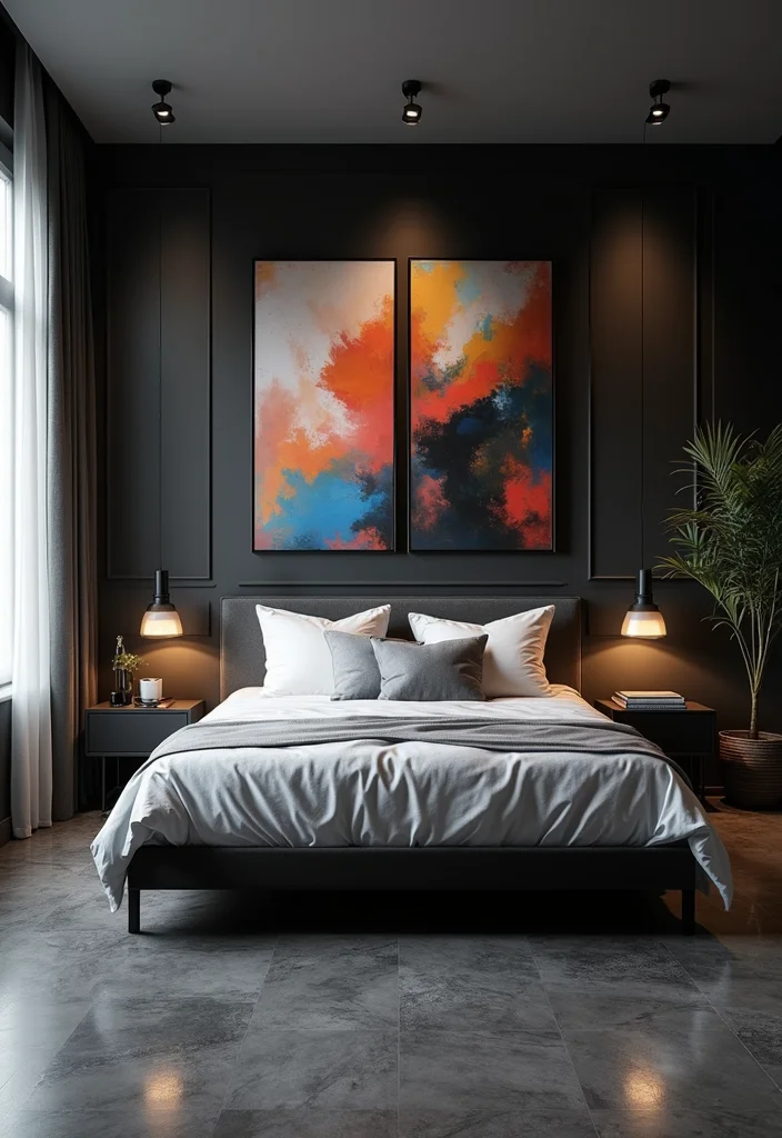 12 Grey Floor Bedroom Ideas for Soft Modern Neutral Looks 56 12 Grey Floor Bedroom Ideas for Soft Modern Neutral Looks 6. Grey with Dark Contrast