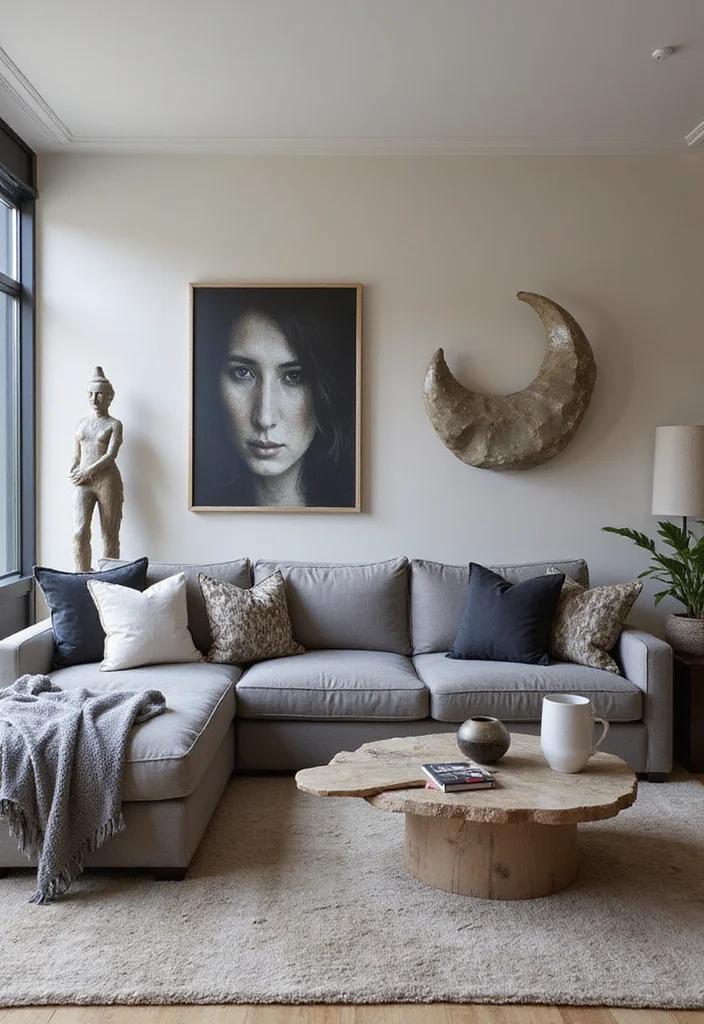 12 Grey Sofas Living Room Ideas for Modern Neutral Comfort 100 12 Grey Sofas Living Room Ideas for Modern Neutral Comfort 10. Artistic Touches