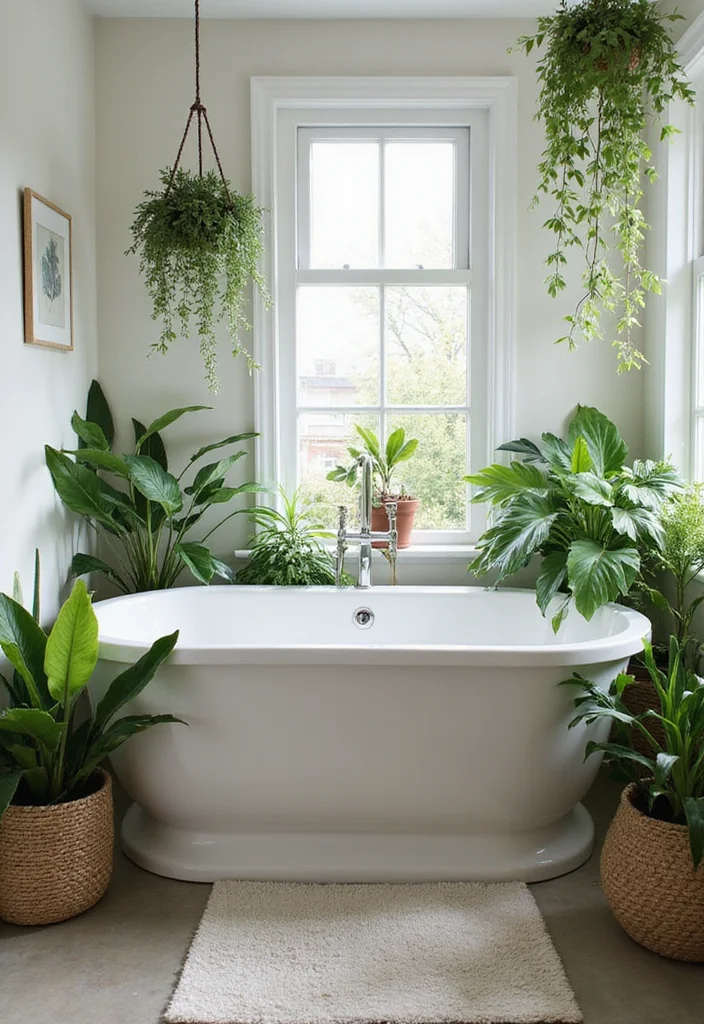 12 IKEA Bathroom Ideas for Affordable Modern Functional Style 6. Greenery for a Fresh Vibe