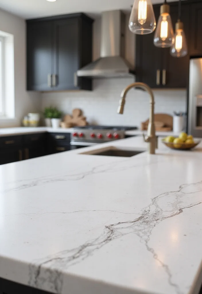 12 Kitchen Countertops Ideas for Fresh Updated Material Choices 5. Quartz The Engineered Perfection