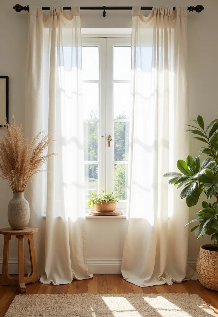 12 Living Room Drapes Ideas for Soft Light and Elegant Texture 1 12 Living Room Drapes Ideas for Soft Light and Elegant Texture 1. Light and Airy Linen Drapes