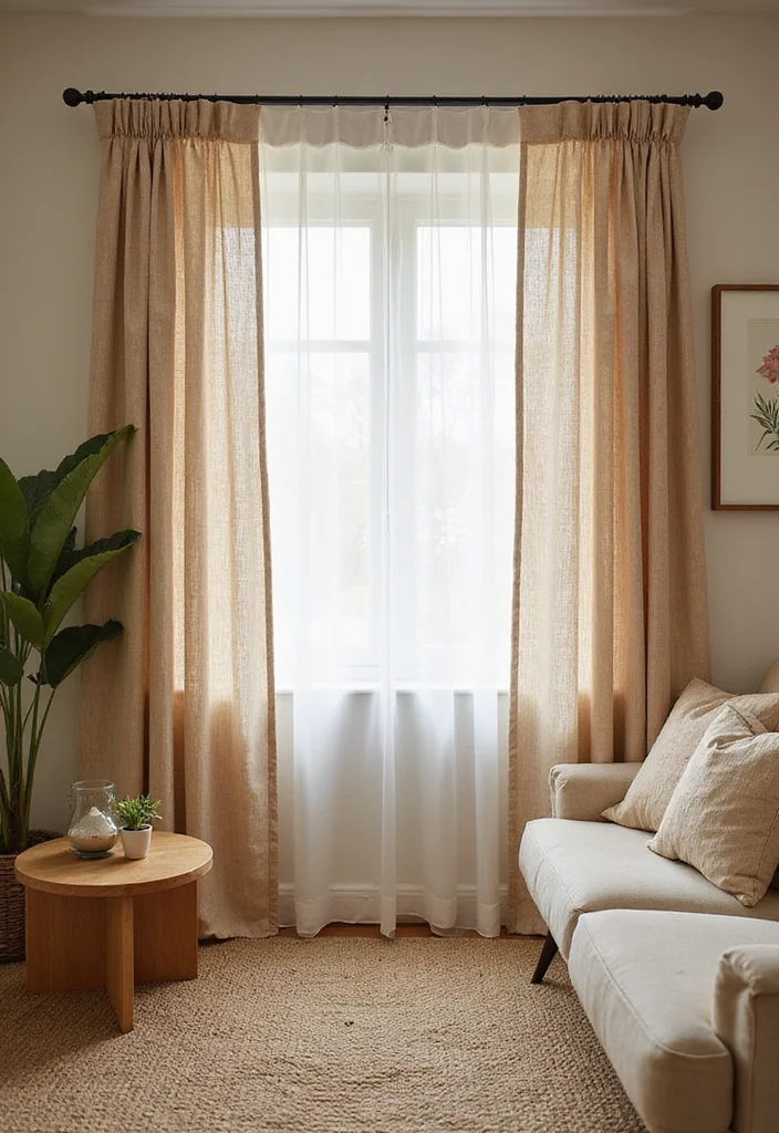 12 Living Room Drapes Ideas for Soft Light and Elegant Texture 12 12 Living Room Drapes Ideas for Soft Light and Elegant Texture 2. Organic Cotton Curtains