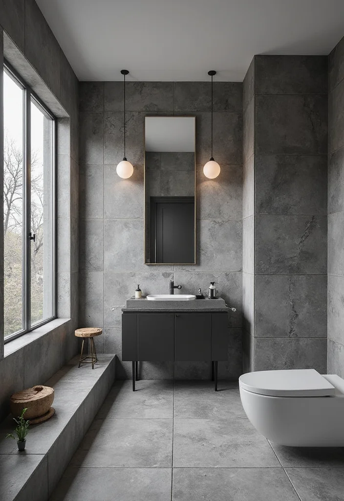 12 Square Bathroom Ideas for Balanced Functional Clean Layouts 5. Monochrome Elegance