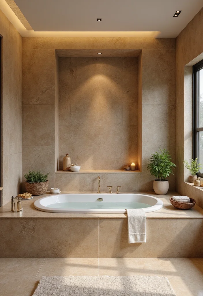 12 Square Bathroom Ideas for Balanced Functional Clean Layouts 6. Luxurious Spa Vibe