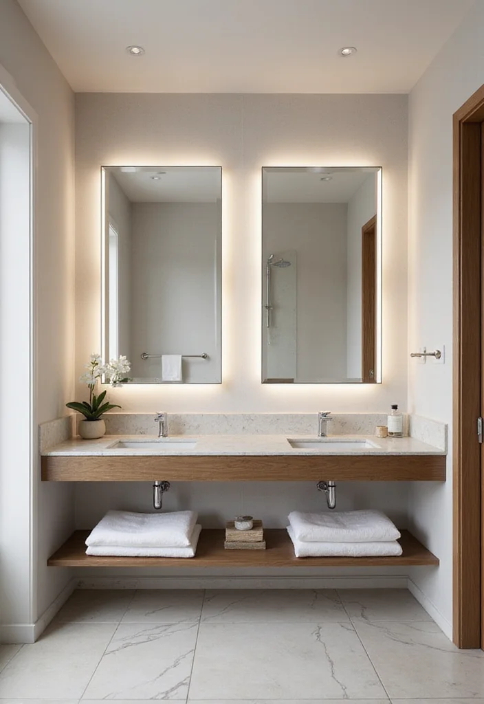 12 Square Bathroom Ideas for Balanced Functional Clean Layouts 7. Smart Use of Mirrors
