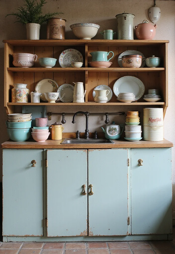 12 Top of Kitchen Cabinet Decor Ideas for Height and Style 67 12 Top of Kitchen Cabinet Decor Ideas for Height and Style 7. Vintage Kitchenware