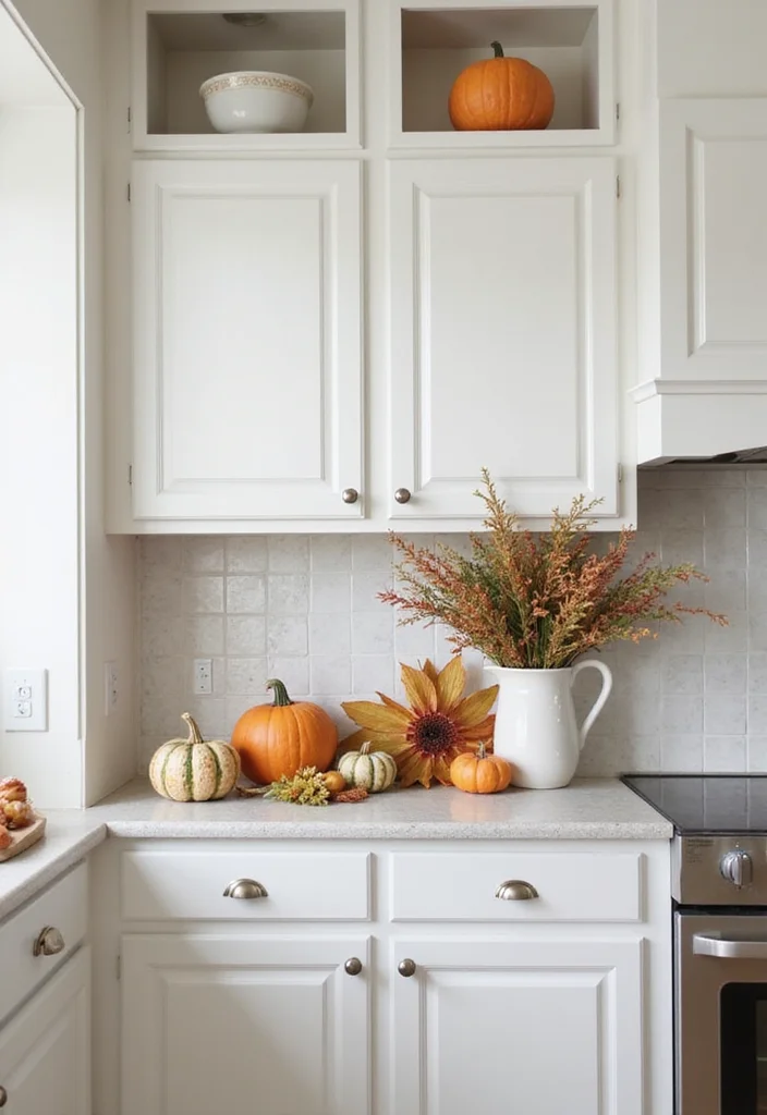 12 Top of Kitchen Cabinet Decor Ideas for Height and Style 78 12 Top of Kitchen Cabinet Decor Ideas for Height and Style 8. Seasonal Decor