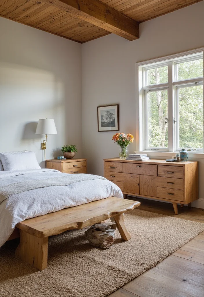 14 Bedroom Interior Ideas for Calm Warm Cohesive Style 5. Sustainable Furniture Choices