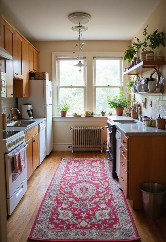 14 Colourful Kitchen Ideas for Bright Fun Cheerful Energy 12. Eye Catching Rugs