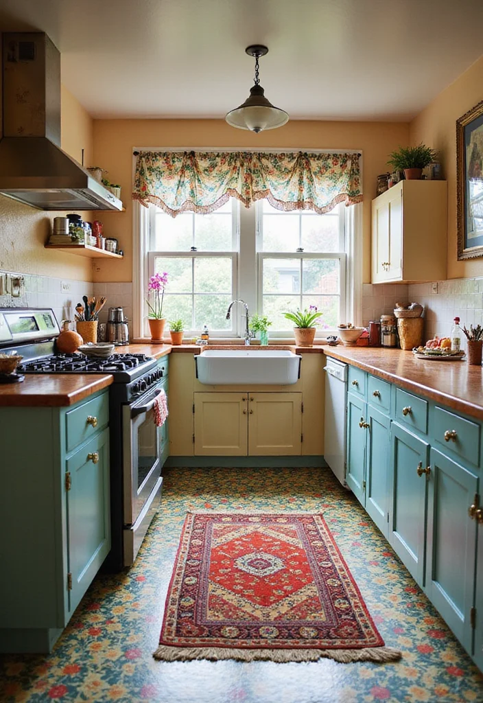 14 Colourful Kitchen Ideas for Bright Fun Cheerful Energy 5. Bright Flooring Options