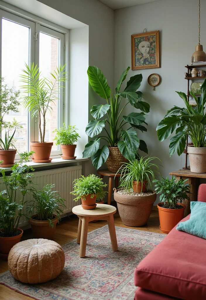 14 Colourful Living Room Ideas for Fun Bright Creative Style 76 14 Colourful Living Room Ideas for Fun Bright Creative Style 8. Vibrant Greenery