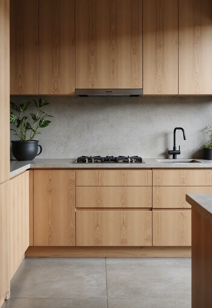 14 Contemporary Kitchen Ideas for Sleek Modern Functional Design 6. Natural Materials for Warmth