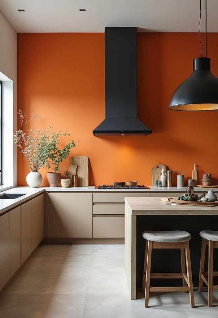 14 Contemporary Kitchen Ideas for Sleek Modern Functional Design 8. Bold Accent Walls