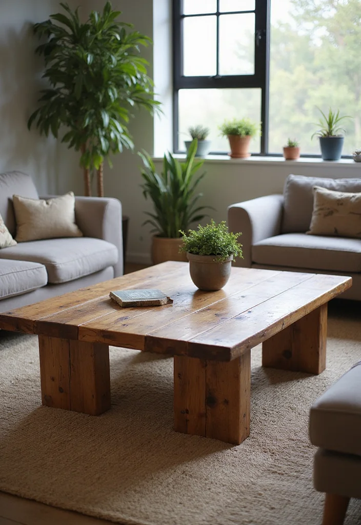 14 Living Room Furniture Ideas for Balanced Practical Layouts 1. Reclaimed Wood Coffee Tables