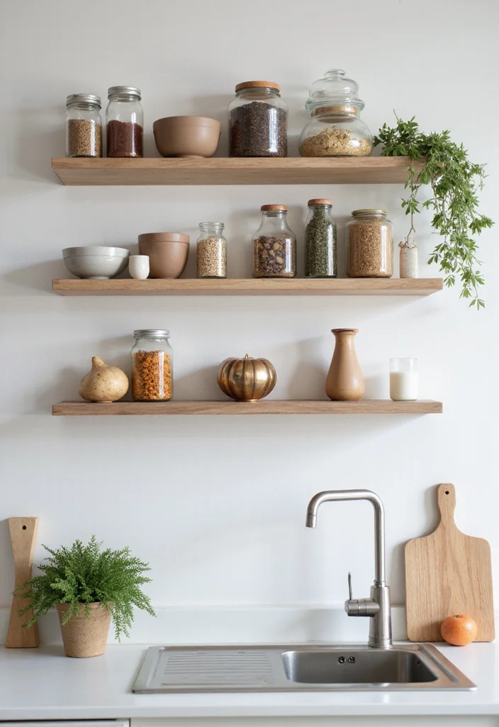 14 Organizing Ideas Kitchen for Smart Efficient Everyday Use 1. Floating Shelves for Easy Access