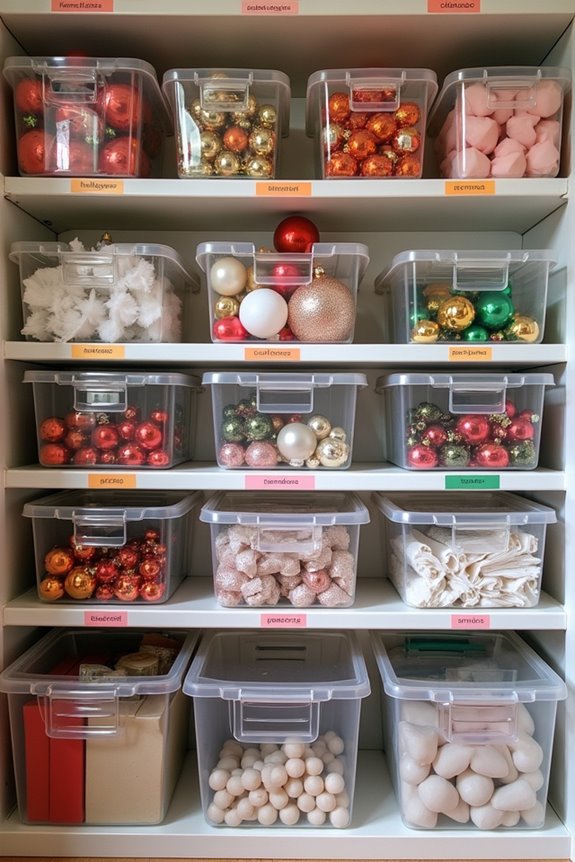How to Store Holiday Decorations Without Damage 8 group items by holiday with labeled bins