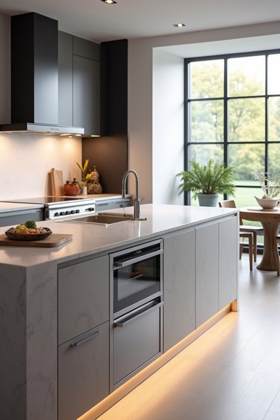 integrated appliances for sleek island