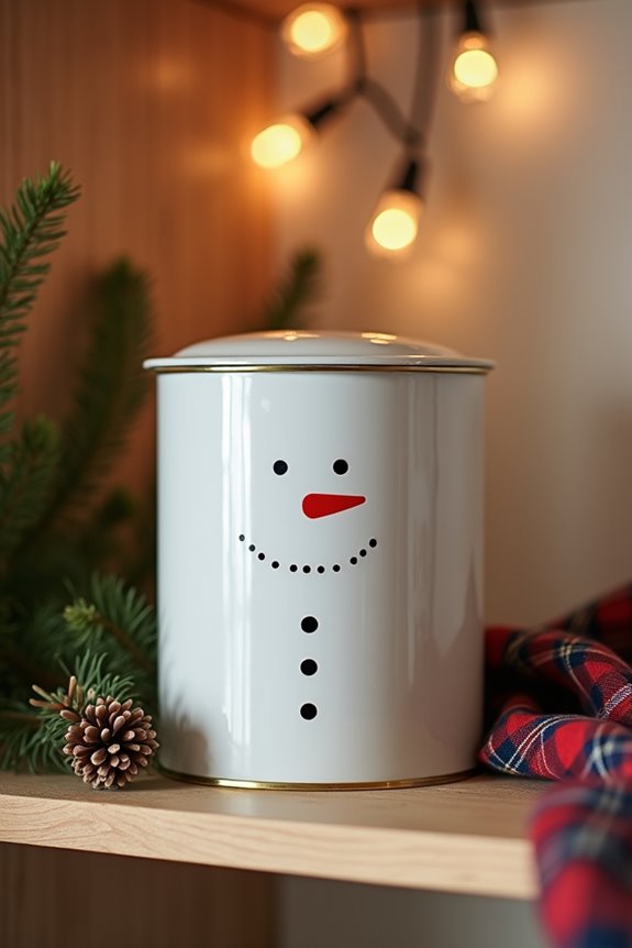 snowman tin doubles as d cor